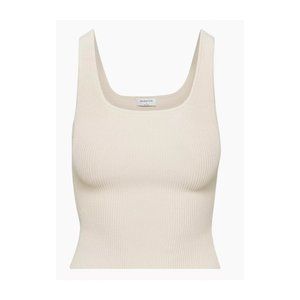 Aritzia Babaton Sculpt Knit Squareneck Tank - Beige XS